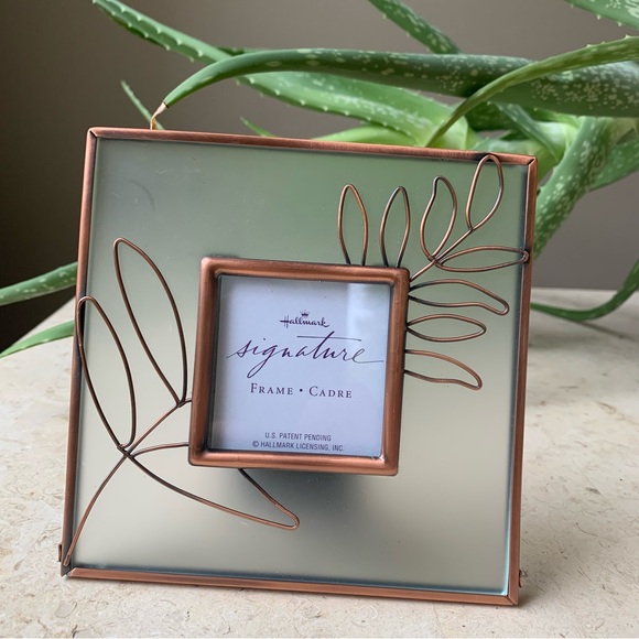 Copper Metal Frosted Glass Picture Frame Mini 2.25 Inch Photo Hallmark NWOT - Picture 11 of 11